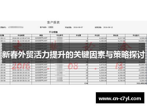 新春外贸活力提升的关键因素与策略探讨