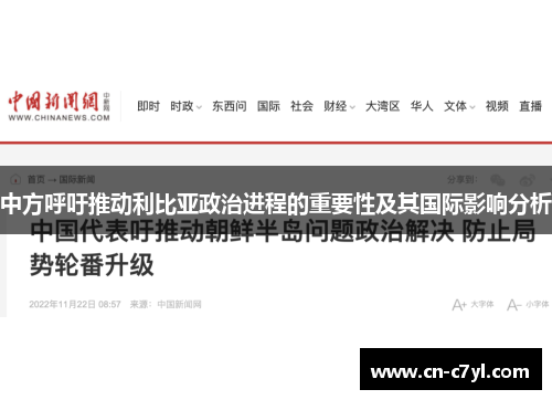 中方呼吁推动利比亚政治进程的重要性及其国际影响分析